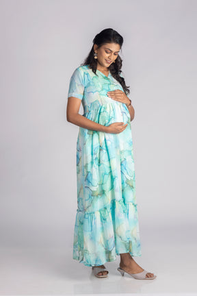 Blue Marble Maxi - Maternity Wear