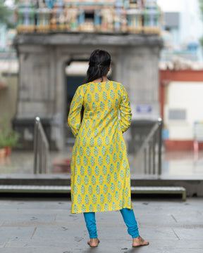 Lemon yellow kurti