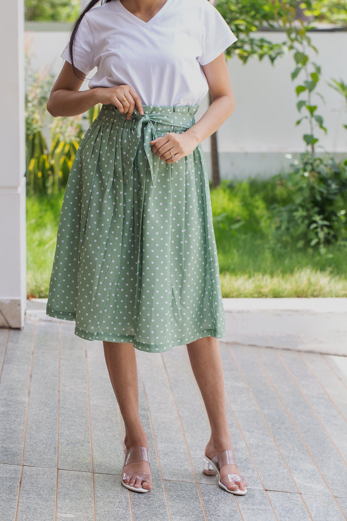 Green Polka Skirt