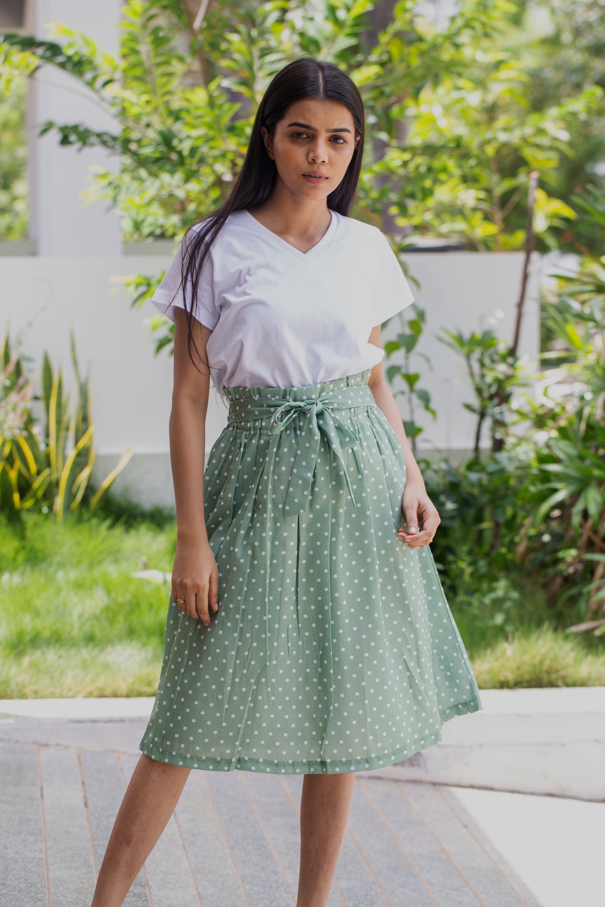 Green Polka Skirt