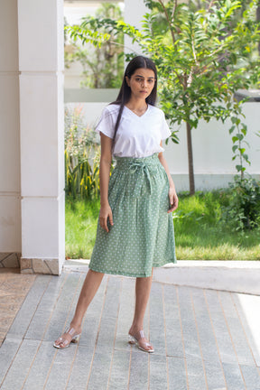 Green Polka Skirt